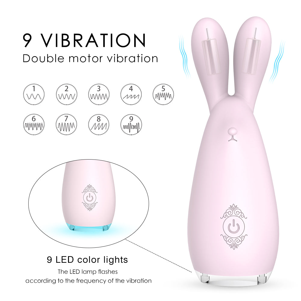 Kissen Rabbit - Colorful Lights Multi-Speed G Spot, Nipple, Clitoris Bunny Ears Vibrator