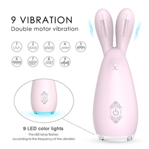 Kissen Rabbit - Colorful Lights Multi-Speed G Spot, Nipple, Clitoris Bunny Ears Vibrator