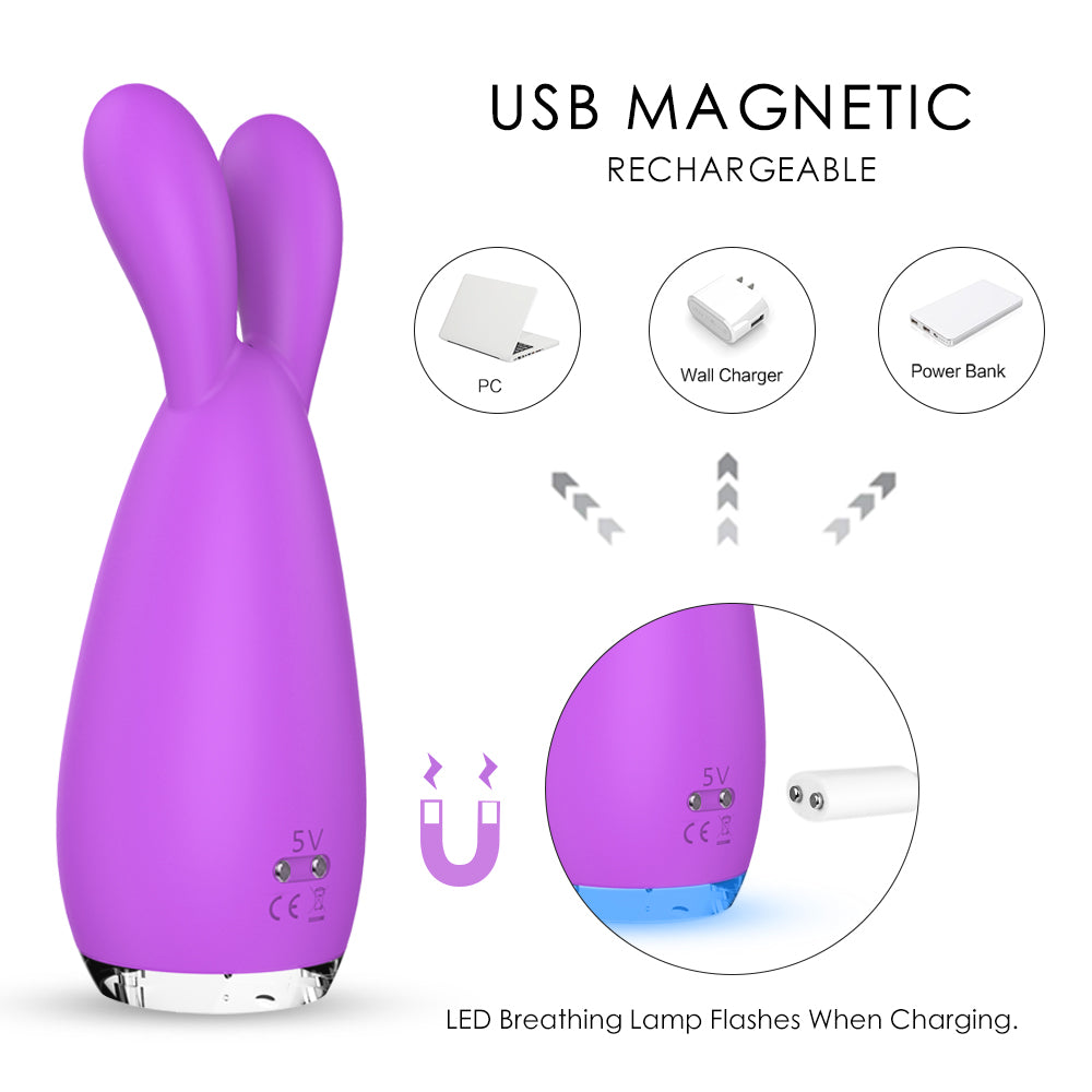 Kissen Rabbit - Colorful Lights Multi-Speed G Spot, Nipple, Clitoris Bunny Ears Vibrator